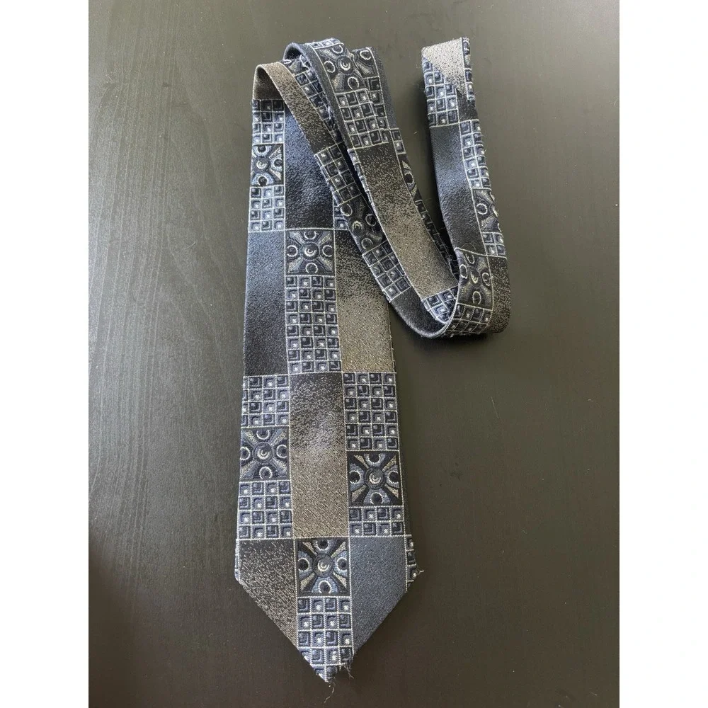 Vintage Wembley Necktie Square Patterned Geometric Tie‎ Blue Men's